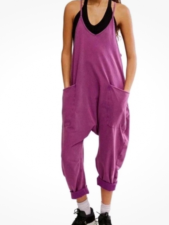 FP Movement by Free People Pants - Free People FP Movement Hot Shot Onesie in Deep Mulberry sz M EUC